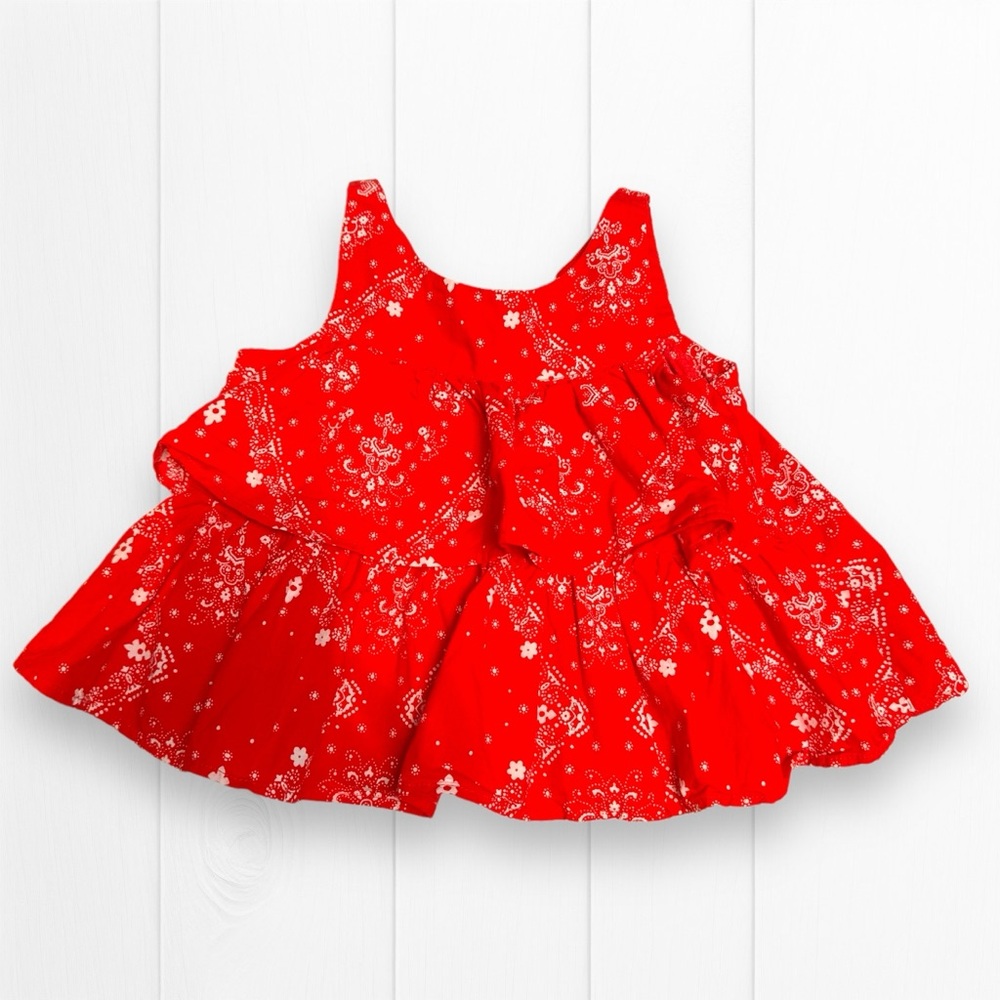 Oshkosh B'gosh Red Bandana Print Ruffle Dress